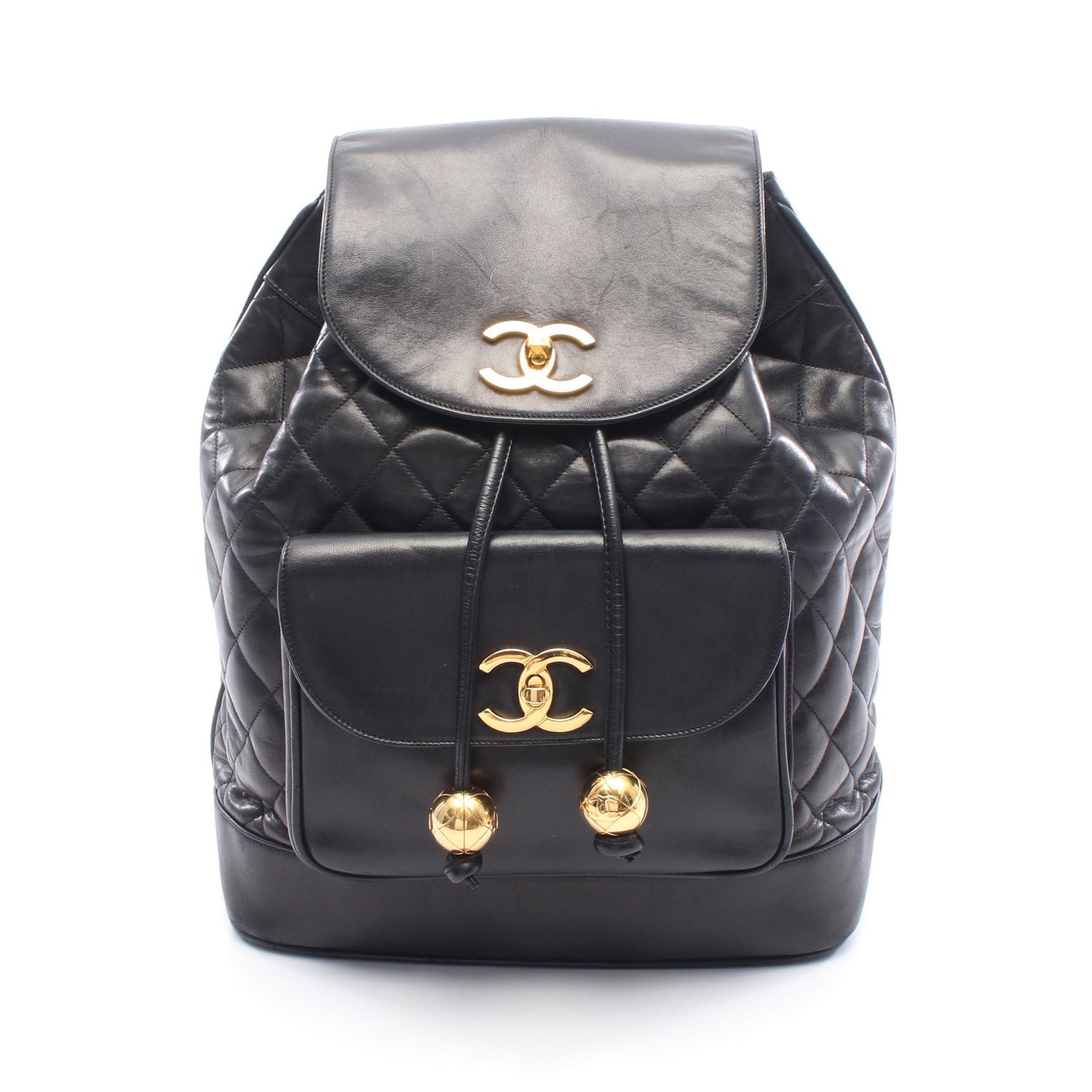 マトラッセ バックパック リュックサック ラムスキン ブラック ゴールド金具 シャネル バッグ CHANEL
