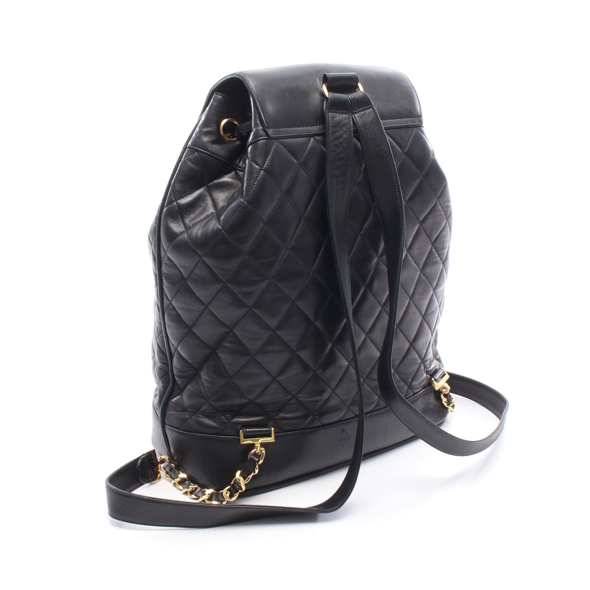 マトラッセ バックパック リュックサック ラムスキン ブラック ゴールド金具 シャネル バッグ CHANEL
