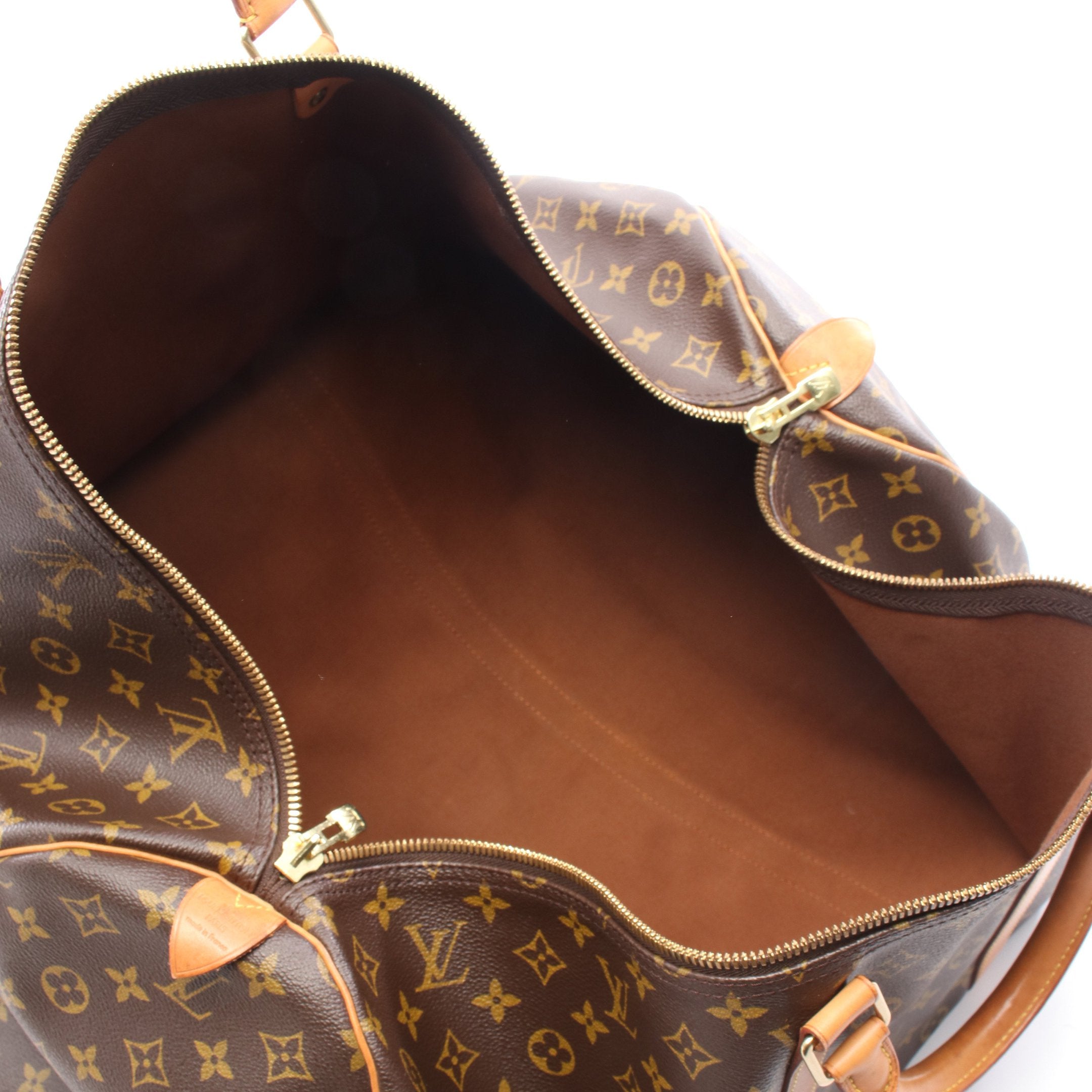 美品 ルイヴィトン モノグラム ボストンバッグ キーポル60 レザー ブラウン 鑑定済】ルイヴィトン モノグラム キーポル60 ボストンバッグ ブラウン 茶