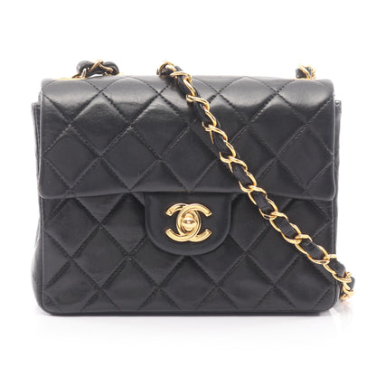 ミニマトラッセ チェーンショルダーバッグ ラムスキン ブラック ゴールド金具 シャネル バッグ CHANEL