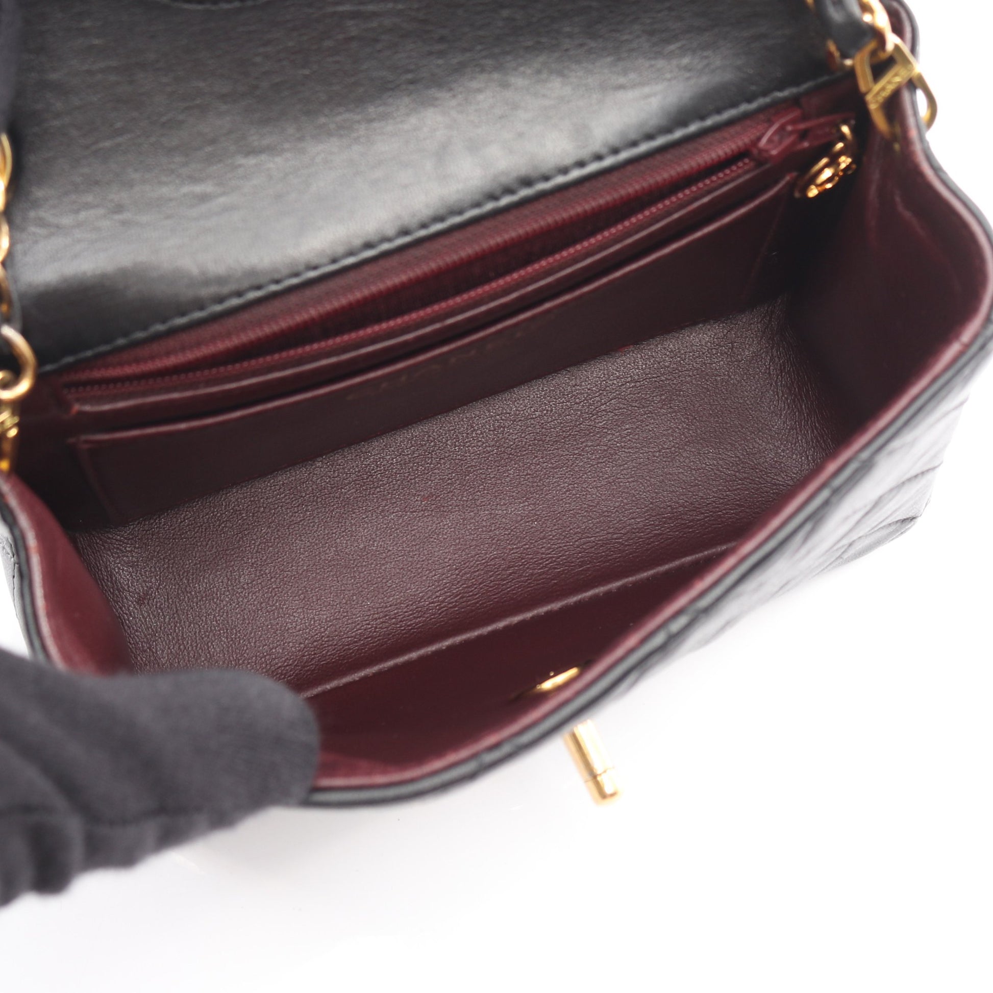 ミニマトラッセ チェーンショルダーバッグ ラムスキン ブラック ゴールド金具 シャネル バッグ CHANEL
