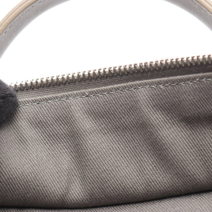 ドーヴィル ボーリングバッグ チェーンショルダーバッグ キャンバス レザー グレー シルバー金具 2WAY シャネル バッグ CHANEL