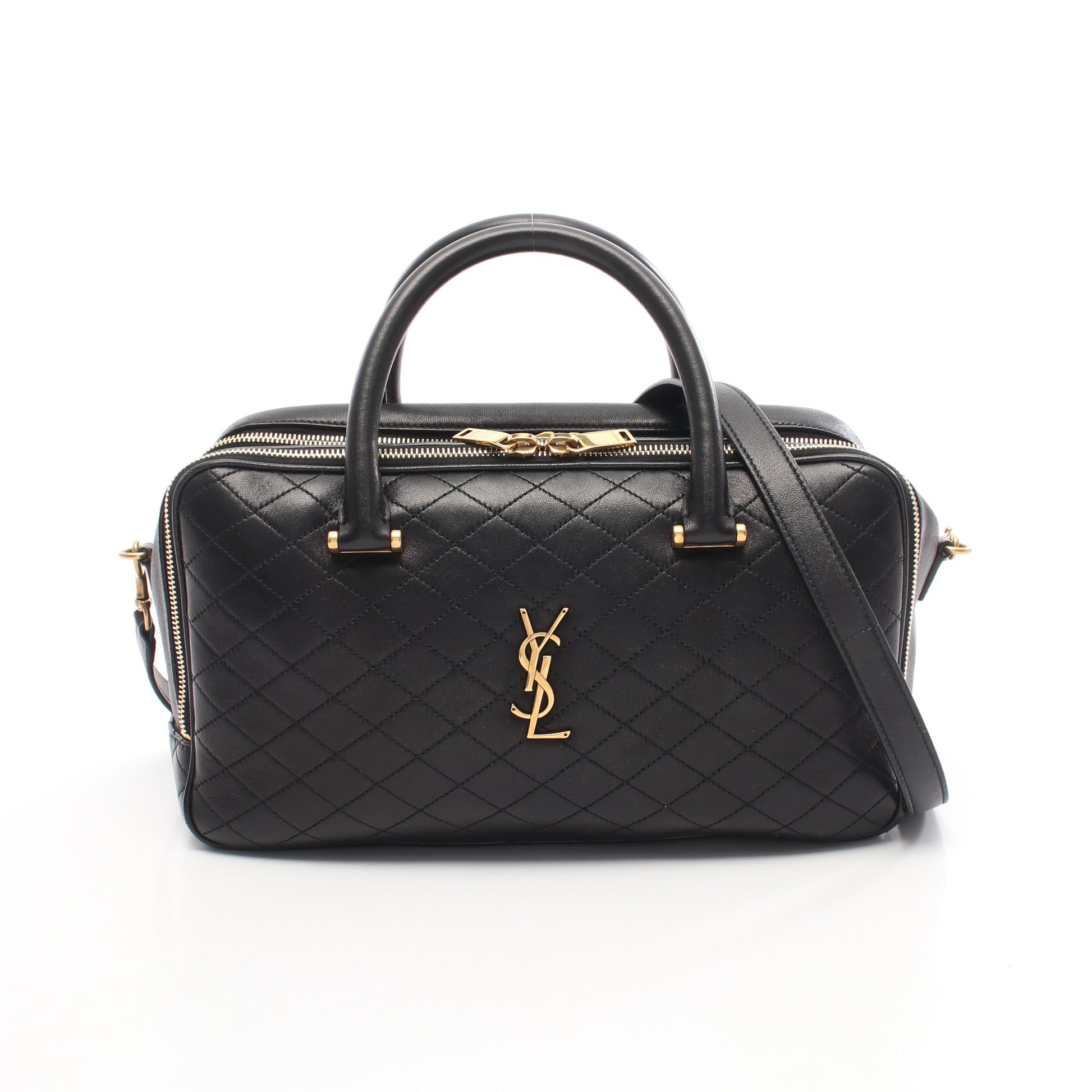 リヤダッフル ハンドバッグ レザー ブラック 2WAY サンローランパリ バッグ SAINT LAURENT PARIS