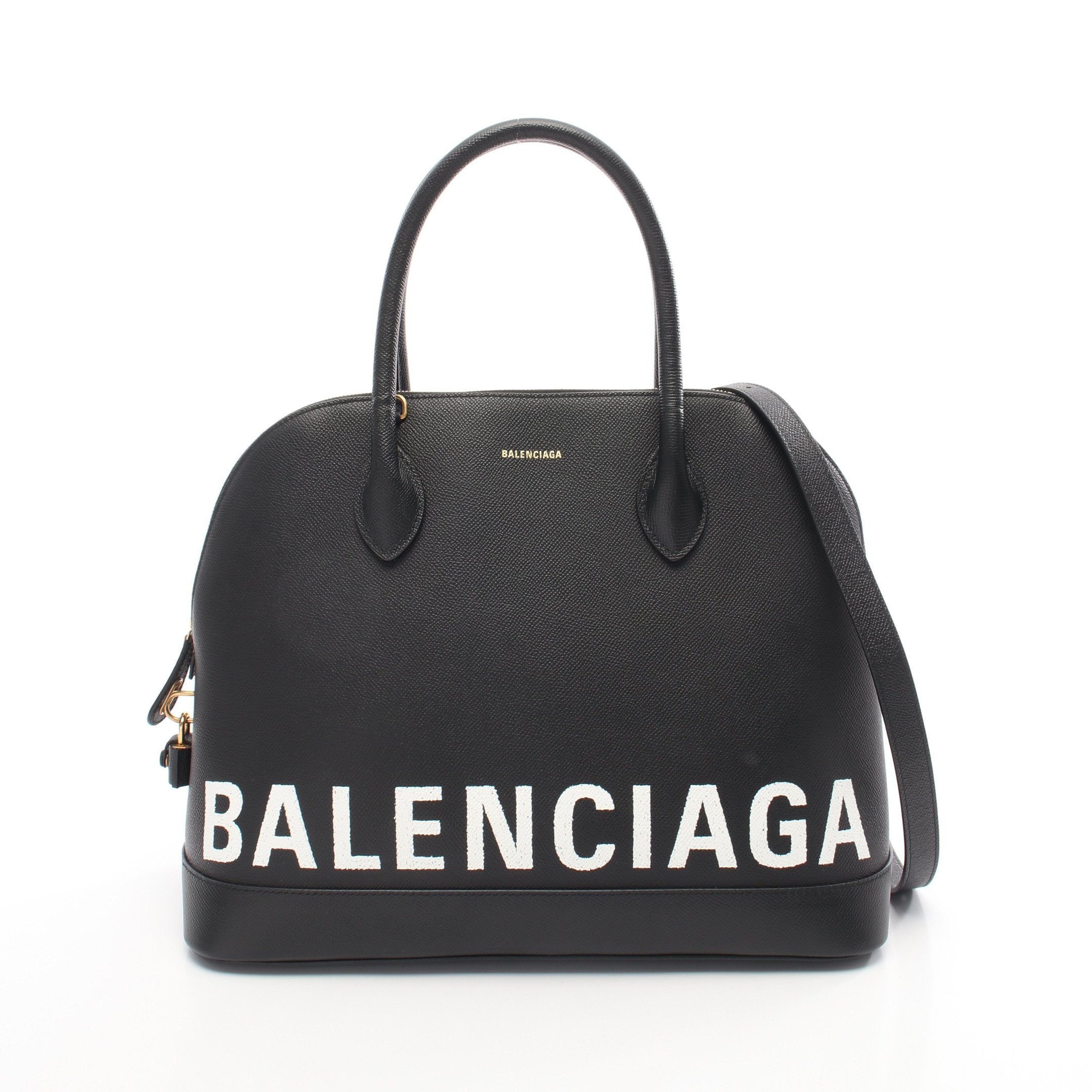 ヴィル トップハンドルM ハンドバッグ レザー ブラック 2WAY