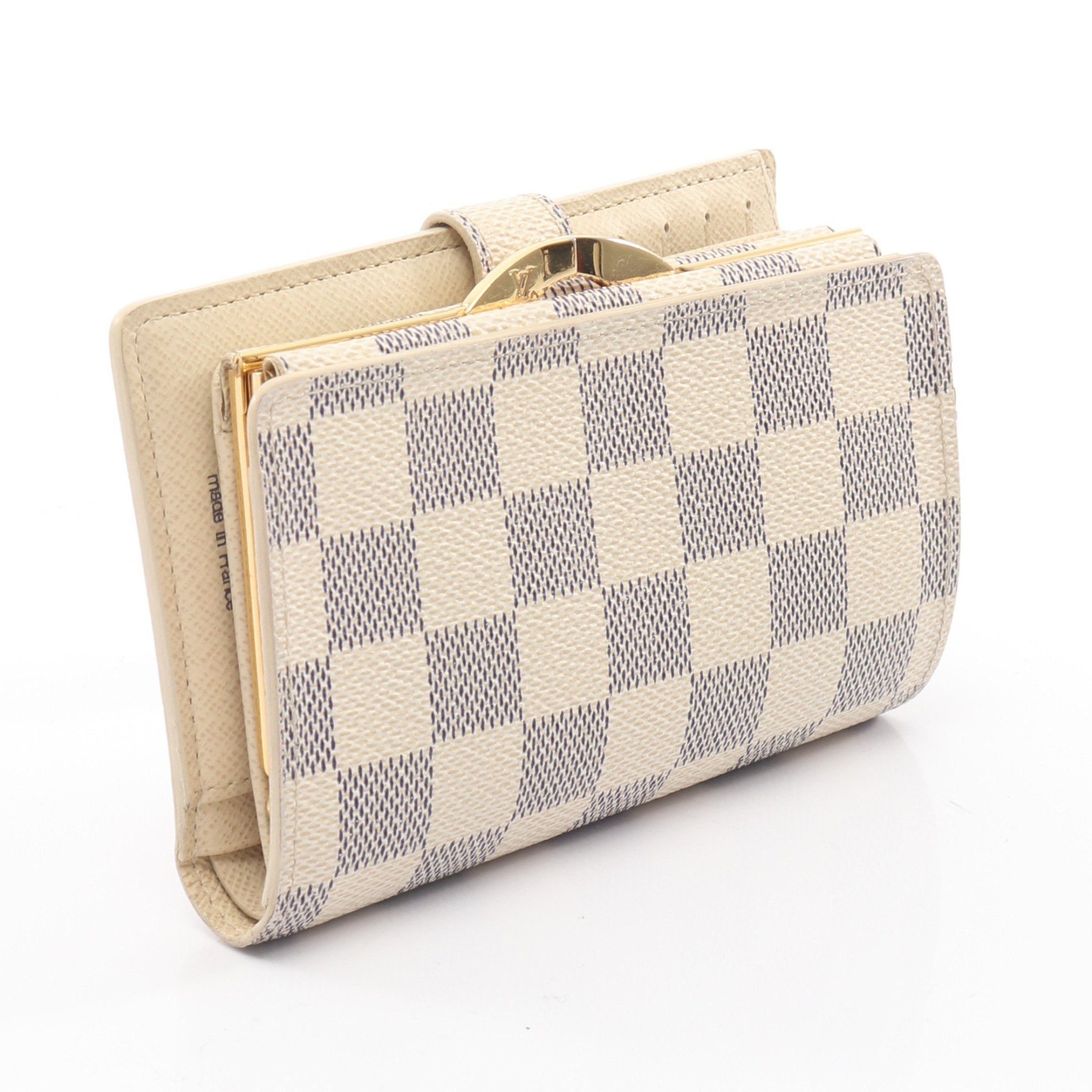 ポルトフォイユ ヴィエノワ ダミエアズール 二つ折り財布 PVC ホワイト