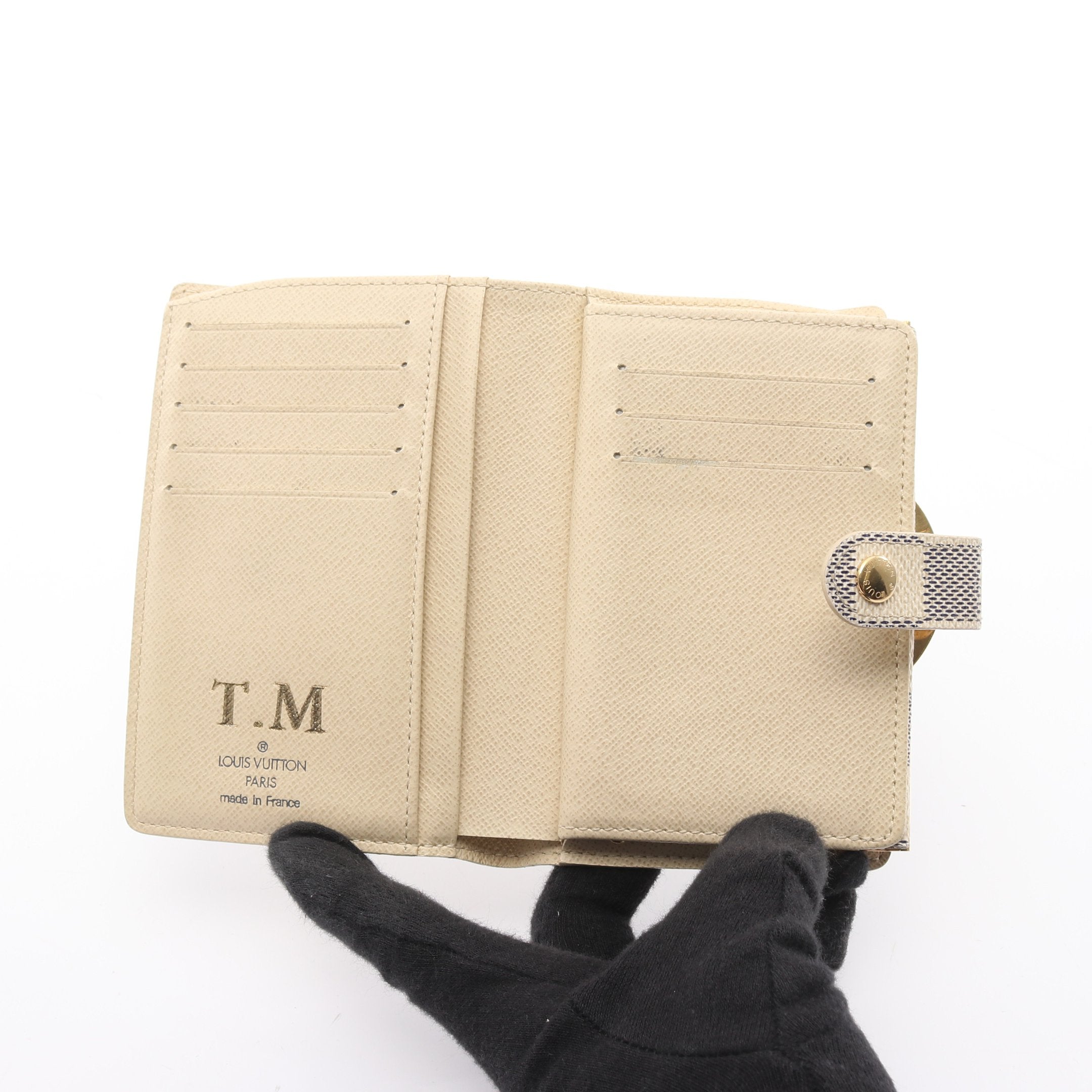 ポルトフォイユ ヴィエノワ ダミエアズール 二つ折り財布 PVC ホワイト