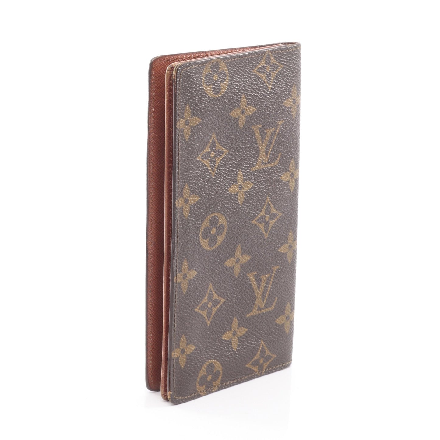 ポルトカルトクレディ 円 モノグラム 二つ折り長財布 札入れ PVC レザー ブラウン ルイヴィトン