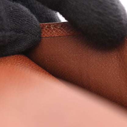 ポルトカルトクレディ 円 モノグラム 二つ折り長財布 札入れ PVC レザー ブラウン ルイヴィトン