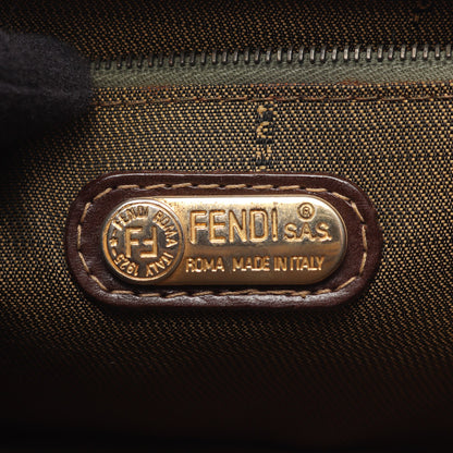ズッカ バニティバッグ ハンドバッグ キャンバス レザー ブラウン ブラック フェンディ バッグ FENDI
