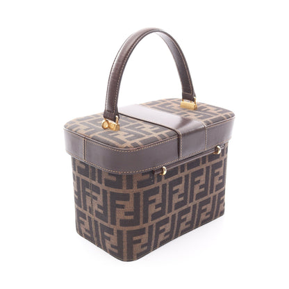 ズッカ バニティバッグ ハンドバッグ キャンバス レザー ブラウン ブラック フェンディ バッグ FENDI