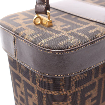 ズッカ バニティバッグ ハンドバッグ キャンバス レザー ブラウン ブラック フェンディ バッグ FENDI