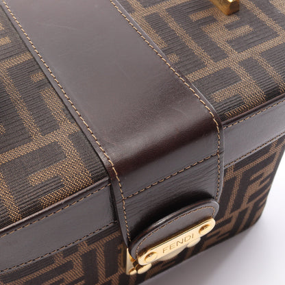 ズッカ バニティバッグ ハンドバッグ キャンバス レザー ブラウン ブラック フェンディ バッグ FENDI