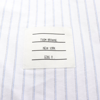シャツ 長袖 ストライプ コットン ホワイト ブルー トムブラウン トップス THOM BROWNE
