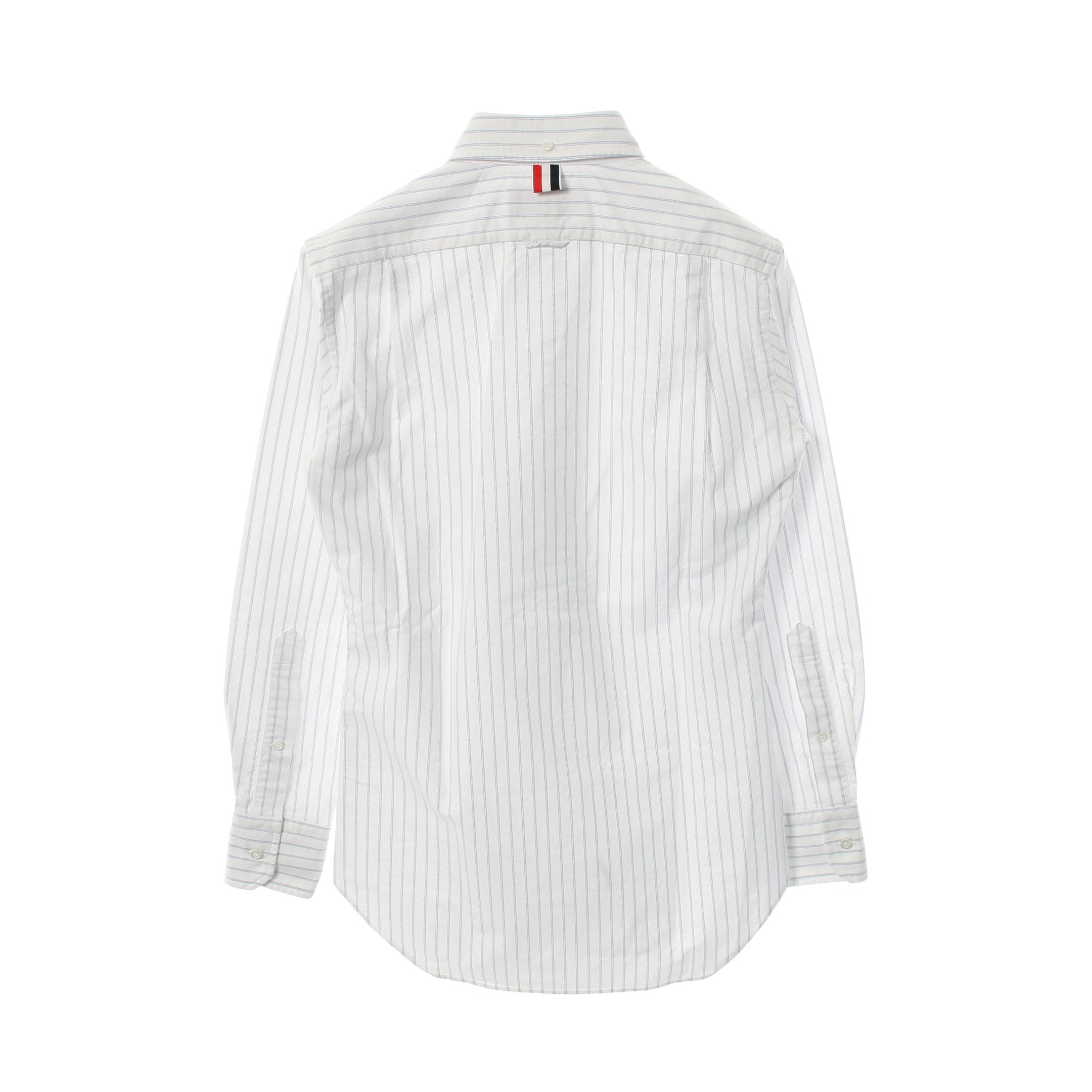 シャツ 長袖 ストライプ コットン ホワイト ブルー トムブラウン – RECLO