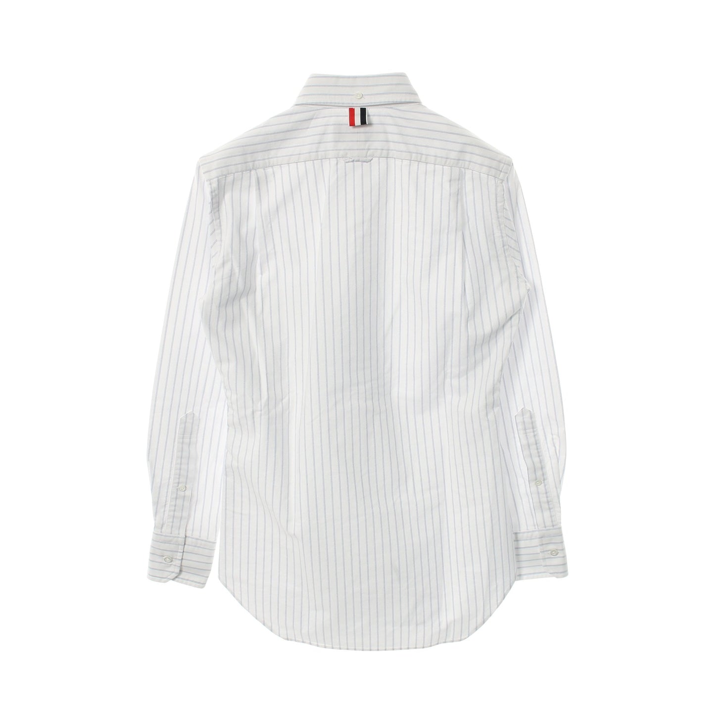 シャツ 長袖 ストライプ コットン ホワイト ブルー トムブラウン トップス THOM BROWNE