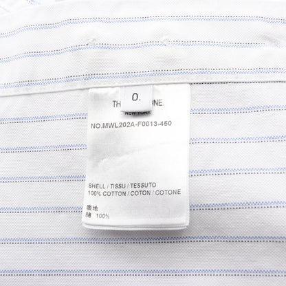 シャツ 長袖 ストライプ コットン ホワイト ブルー トムブラウン トップス THOM BROWNE