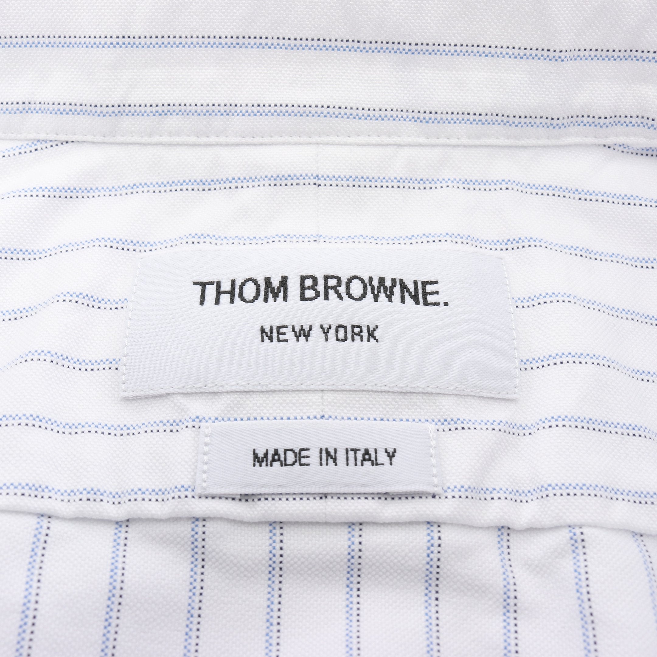 シャツ 長袖 ストライプ コットン ホワイト ブルー トムブラウン – RECLO