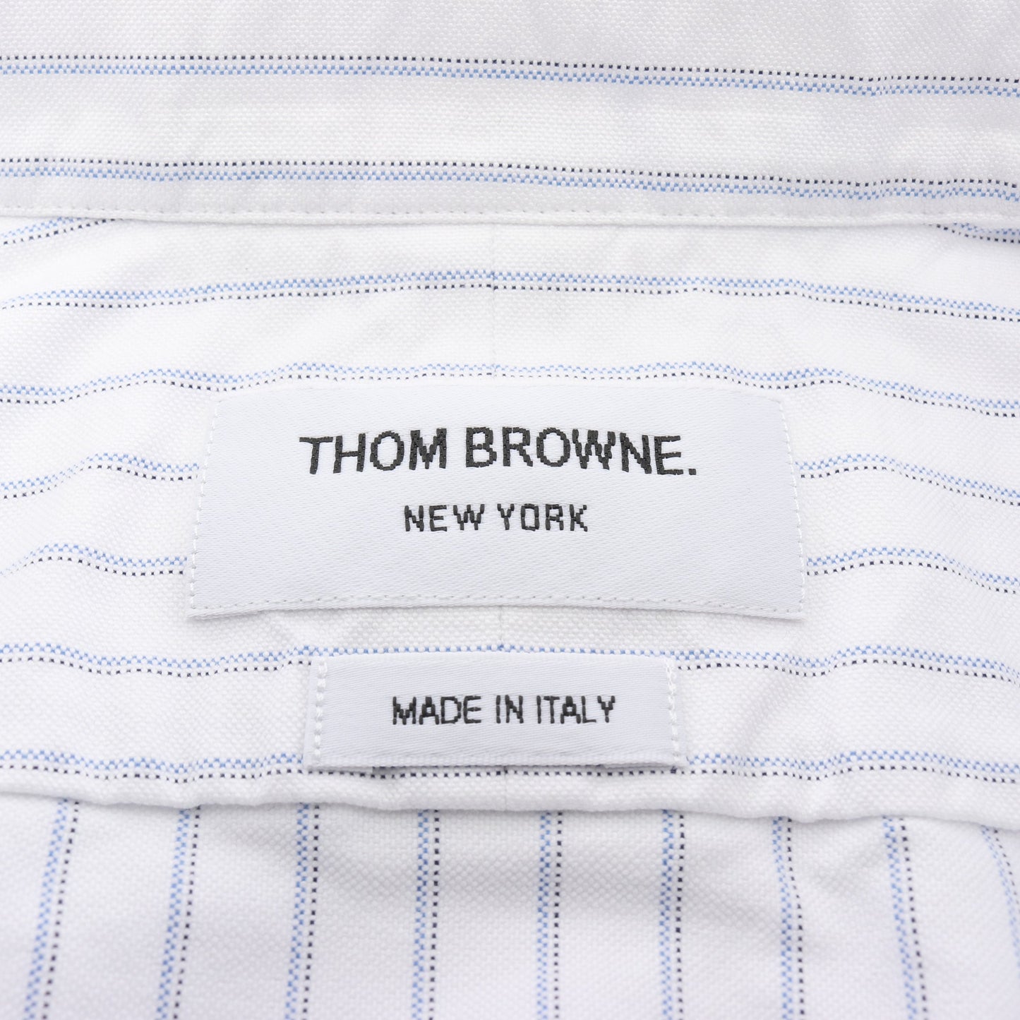 シャツ 長袖 ストライプ コットン ホワイト ブルー トムブラウン トップス THOM BROWNE