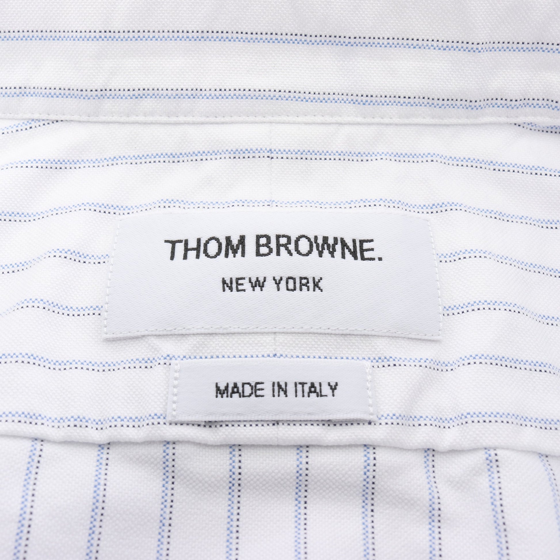 シャツ 長袖 ストライプ コットン ホワイト ブルー トムブラウン トップス THOM BROWNE