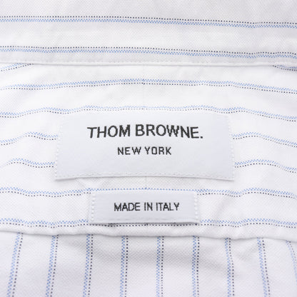 シャツ 長袖 ストライプ コットン ホワイト ブルー トムブラウン トップス THOM BROWNE