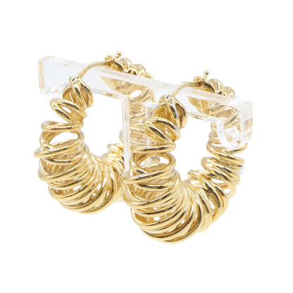 スパイラル ノット フープ ピアス ピアス SV925 GP ゴールド ボッテガヴェネタ アクセサリー BOTTEGA VENETA