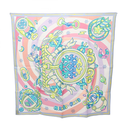 カレ70 CANDY LIBRIS スカーフ シルク ブルーグレー マルチカラー エルメス 財布・小物 HERMES