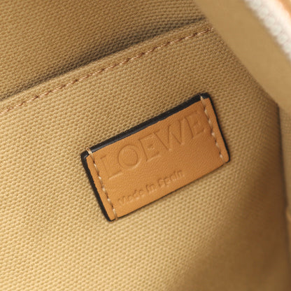ラウンド バックパック リュックサック キャンバス レザー ベージュ ロエベ バッグ LOEWE