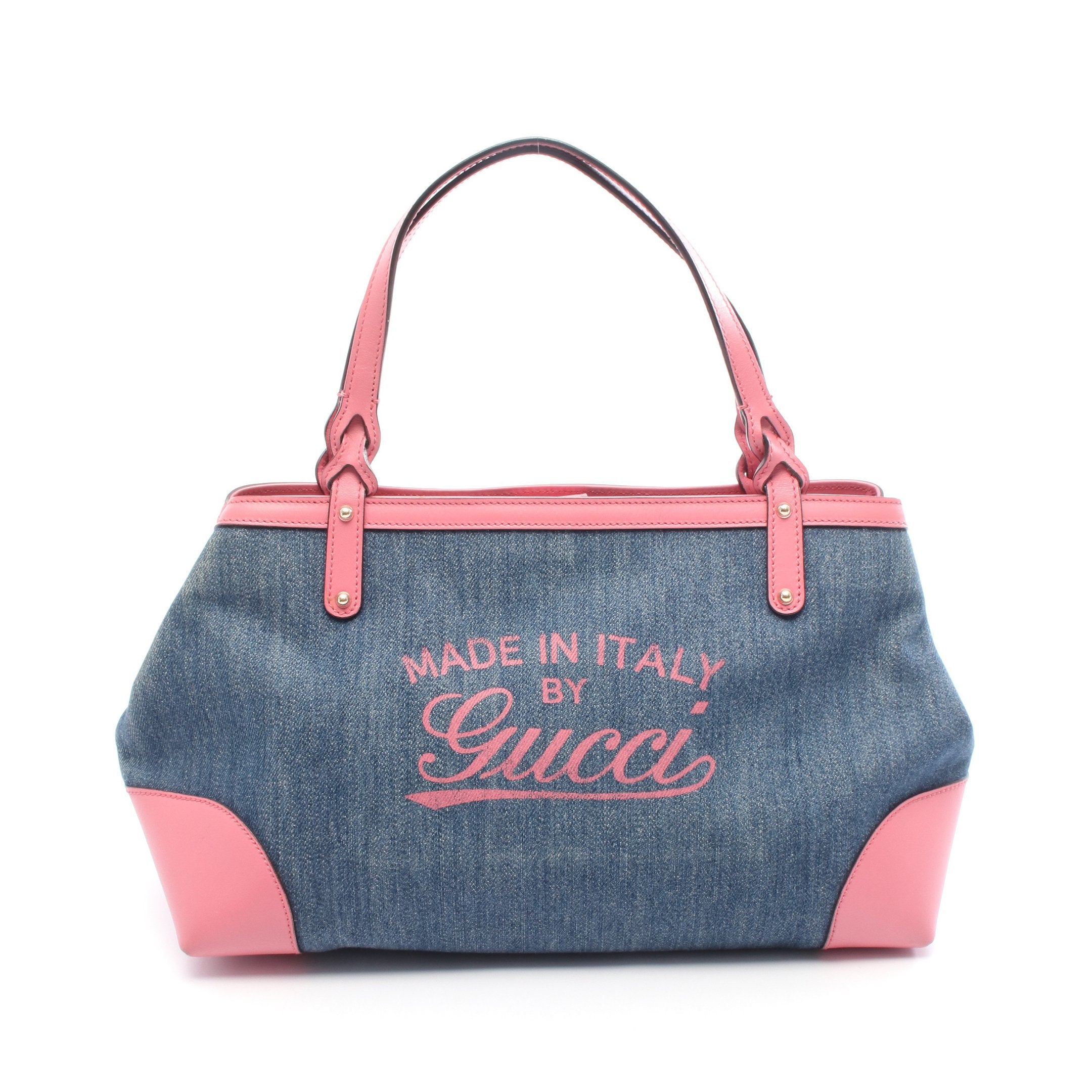 グッチクラフト ハンドバッグ トートバッグ デニム レザー インディゴ