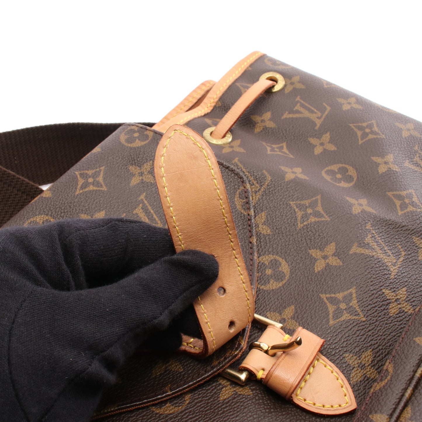 ミニモンスリ モノグラム バックパック リュックサック PVC レザー ブラウン ルイヴィトン バッグ LOUIS VUITTON
