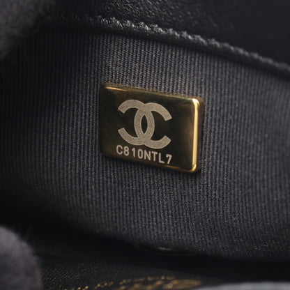 マトラッセ ミニ チェーンショルダーバッグ レザー ブラック ゴールド金具 シャネル バッグ CHANEL