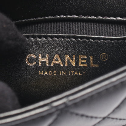 マトラッセ ミニ チェーンショルダーバッグ レザー ブラック ゴールド金具 シャネル バッグ CHANEL