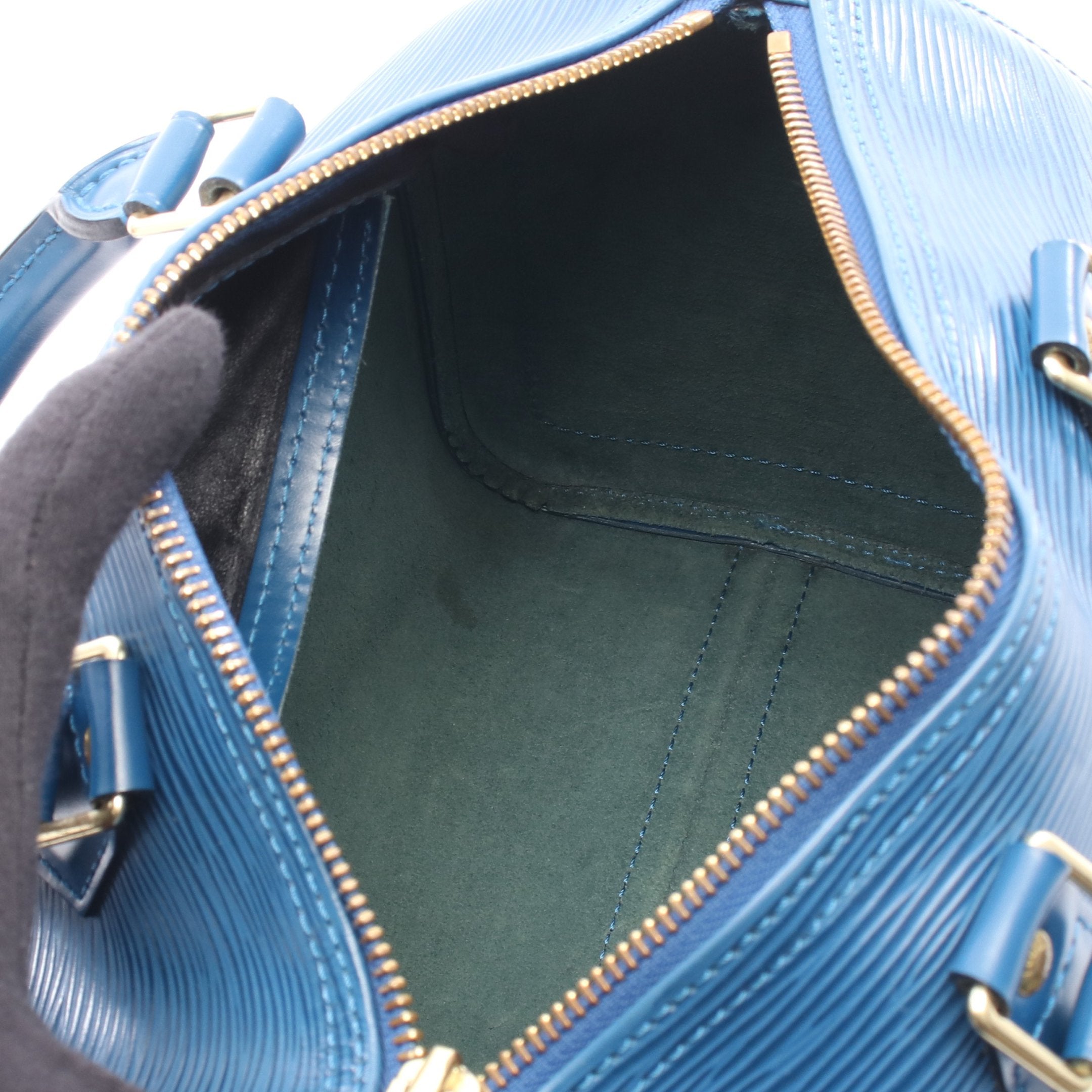 スピーディ25 エピ トレドブルー ハンドバッグ レザー ブルー ルイ