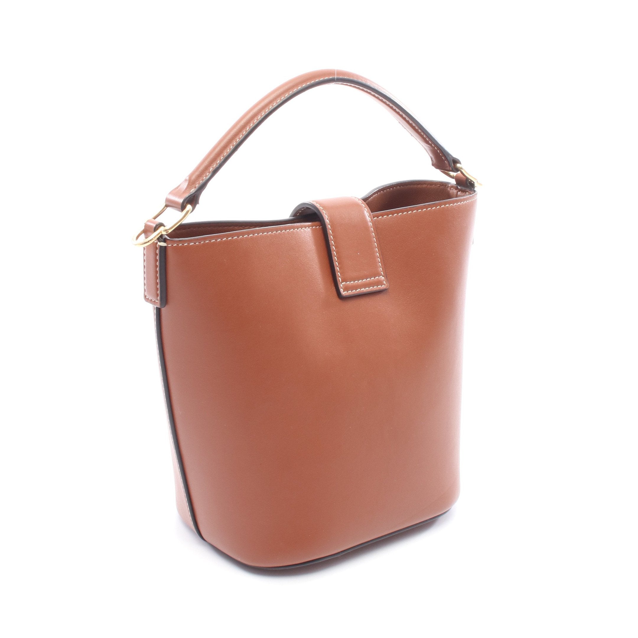 スモール ルイーズ バケット ハンドバッグ レザー ブラウン セリーヌ