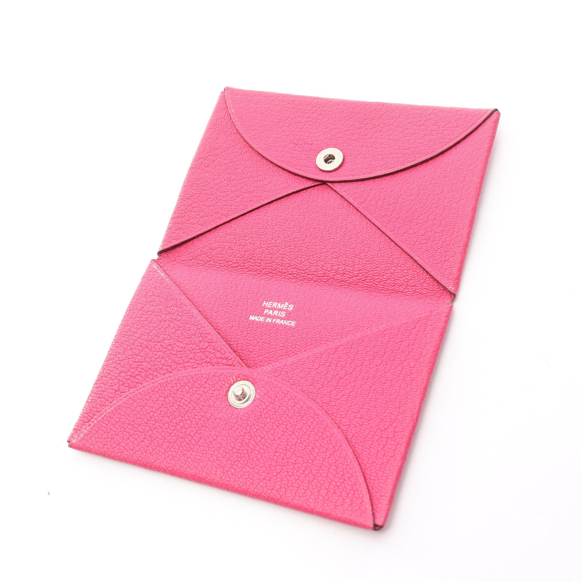カルヴィ ローズショッキング コインケース シェーブル ピンクパープル シルバー金具 □K刻印 エルメス 財布・小物 HERMES