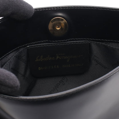 ガンチーニ ミニ ワンショルダーバッグ レザー ブラック アイボリー サルヴァトーレフェラガモ バッグ Salvatore Ferragamo