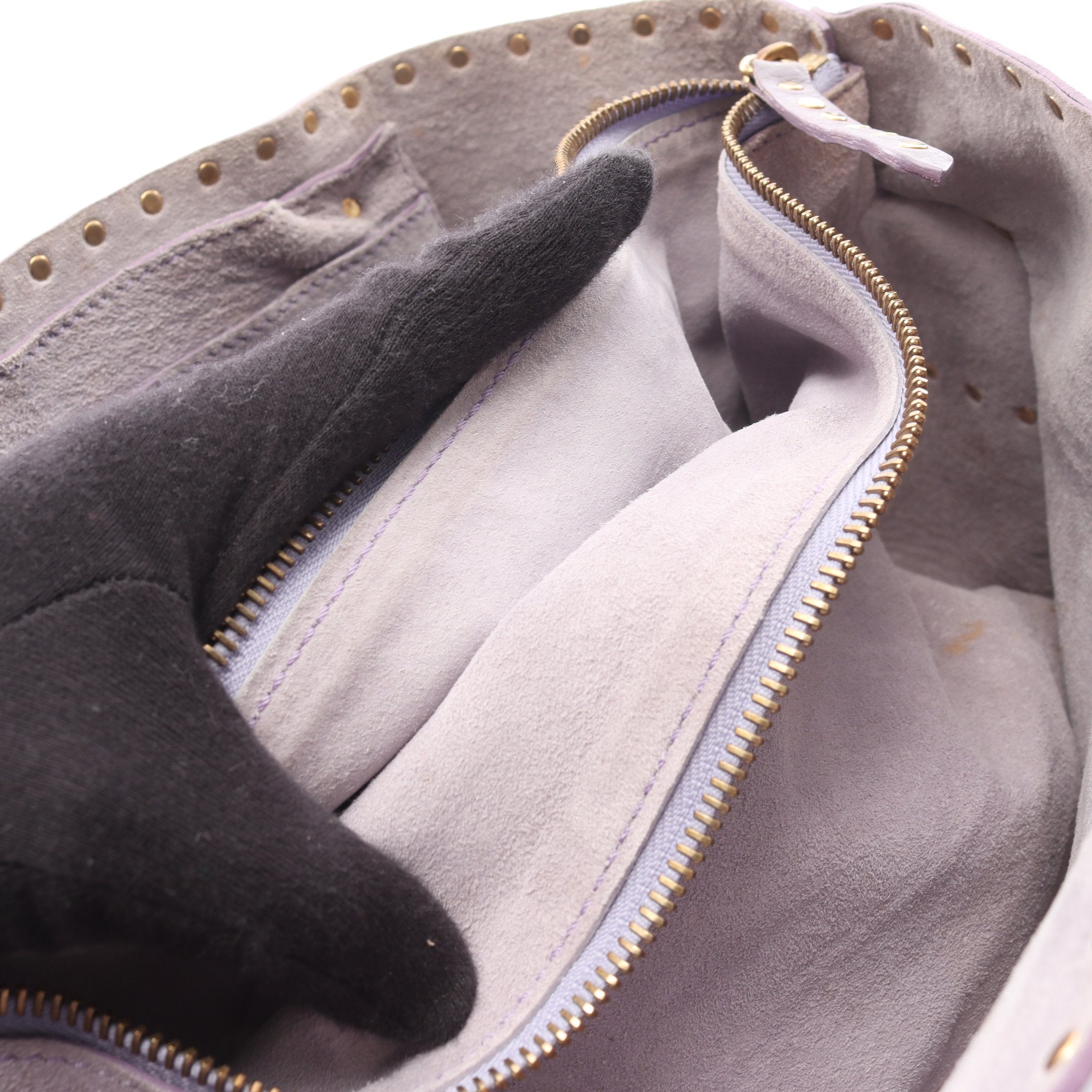 ブギーバッグ スタッズ ハンドバッグ レザー ライトパープル セリーヌ