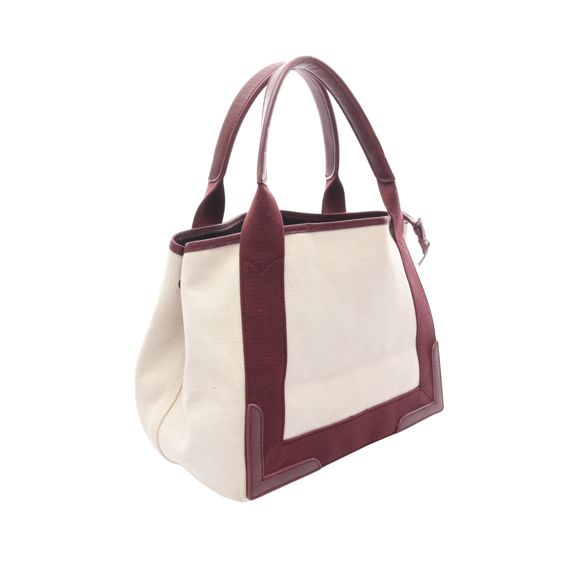 BALENCIAGA カバS 　ボルドー NAVY CABAS S ネイビーカバ ハンドバッグ トートバッグ キャンバス