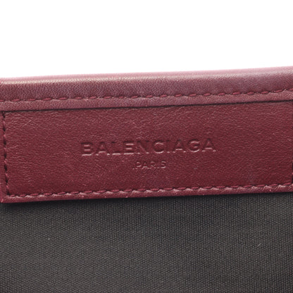 NAVY CABAS S ネイビーカバ ハンドバッグ トートバッグ キャンバス レザー アイボリー ボルドー バレンシアガ バッグ BALENCIAGA