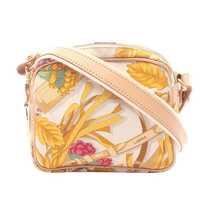 ショルダーバッグ キャンバス レザー オフホワイト マルチカラー ロエベ バッグ LOEWE