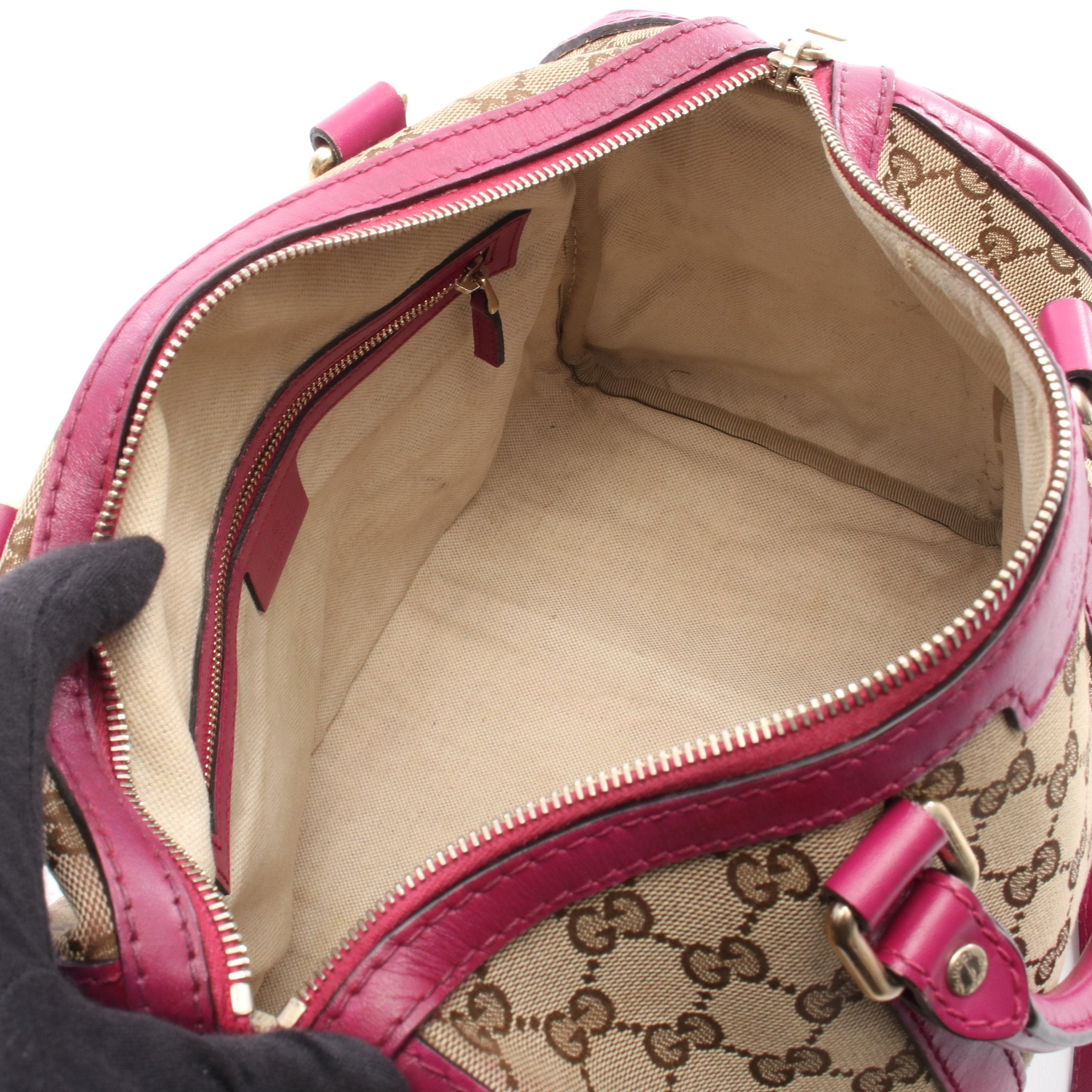 ウェビングライン GGキャンバス ハンドバッグ ミニボストンバッグ