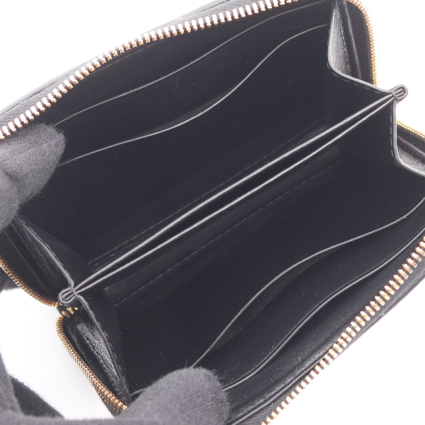 イントレチャート カードケース コインケース レザー ブラック ボッテガヴェネタ 財布・小物 BOTTEGA VENETA