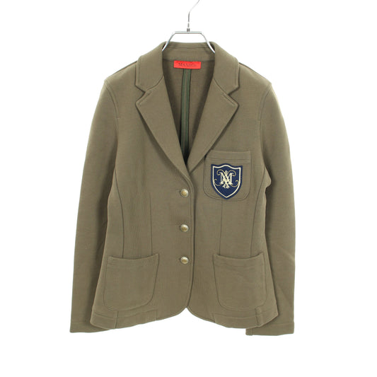テーラードジャケット ワッペン コットン カーキグリーン マックスアンドコー