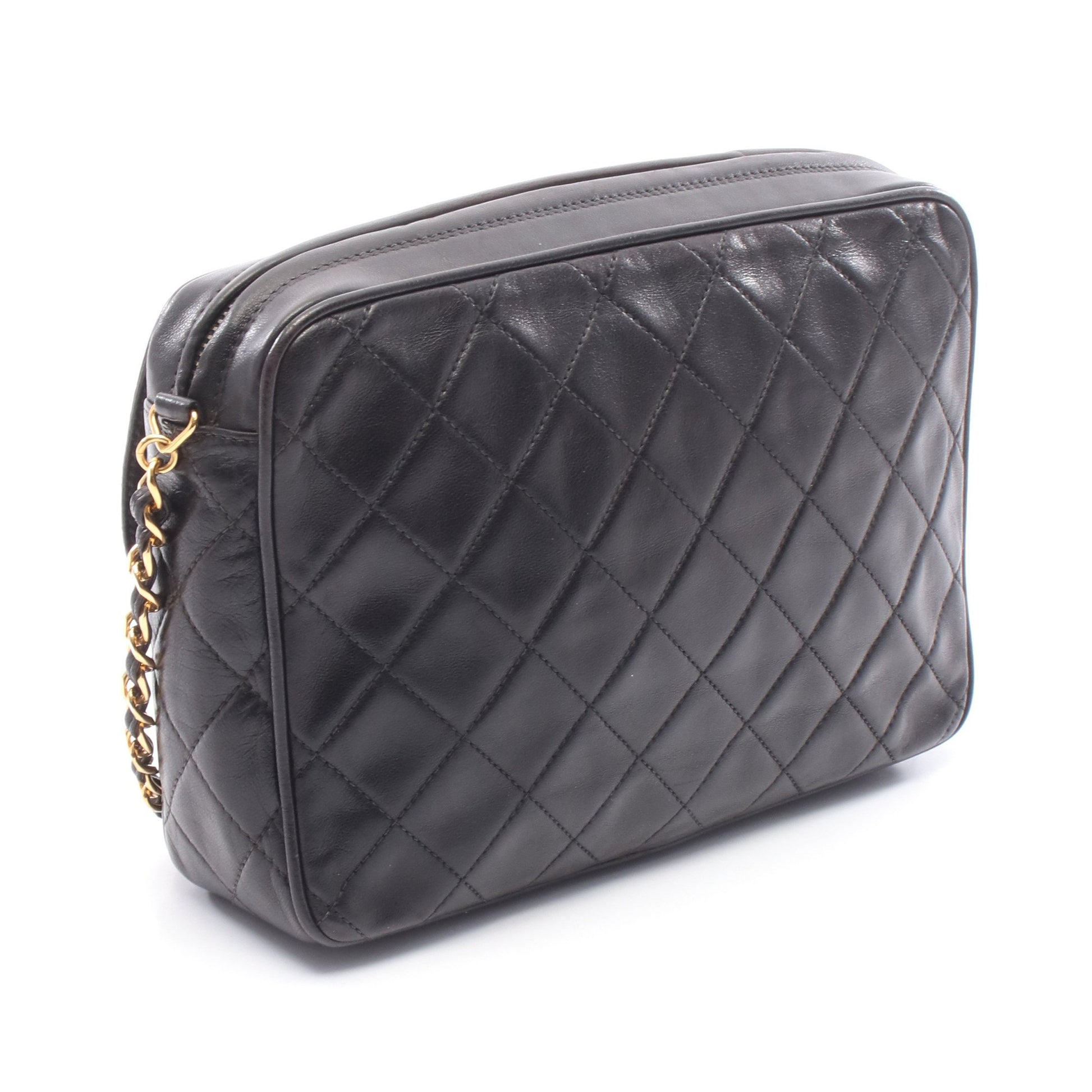 マトラッセ チェーンショルダーバッグ ラムスキン ブラック ゴールド金具 タッセル シャネル バッグ CHANEL