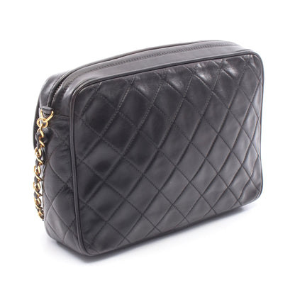 マトラッセ チェーンショルダーバッグ ラムスキン ブラック ゴールド金具 タッセル シャネル バッグ CHANEL