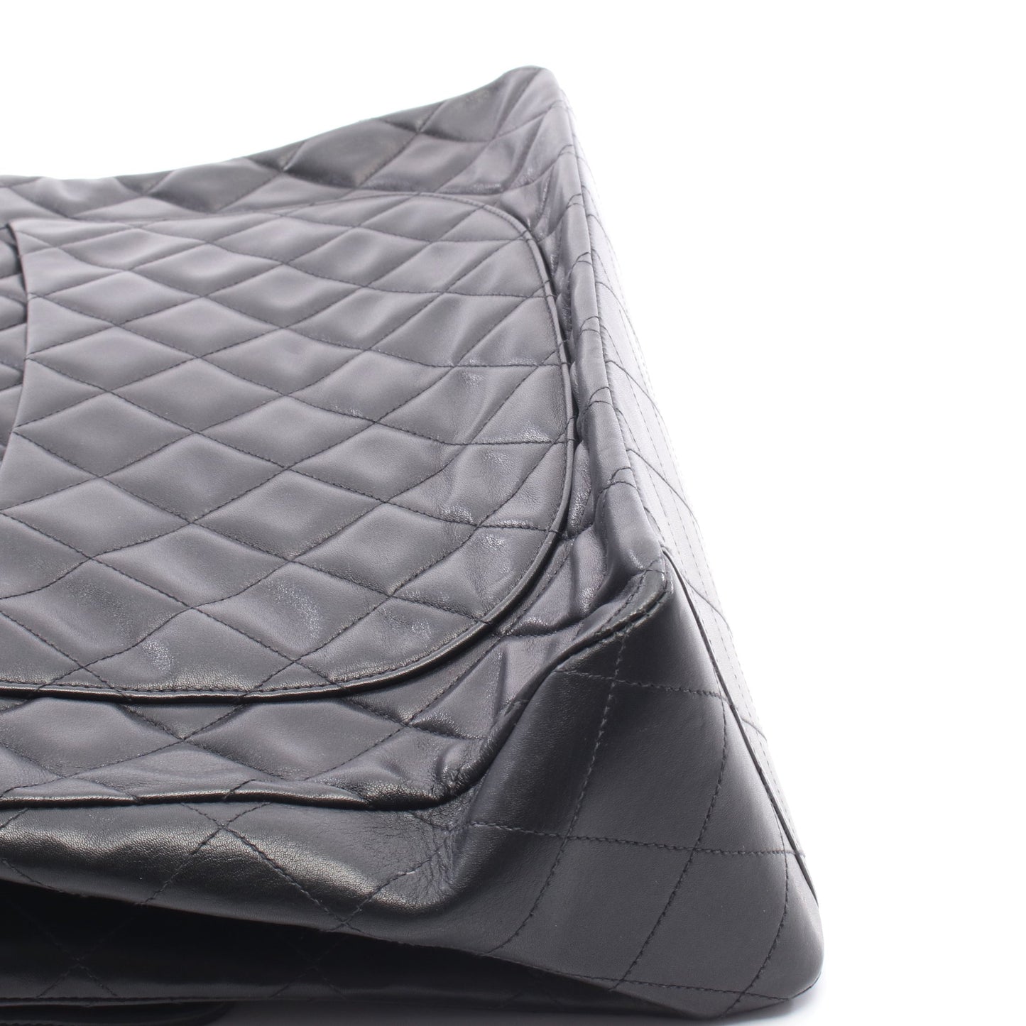 デカマトラッセ34 シングルフラップ Wチェーンショルダーバッグ ラムスキン ブラック ゴールド金具 シャネル バッグ CHANEL