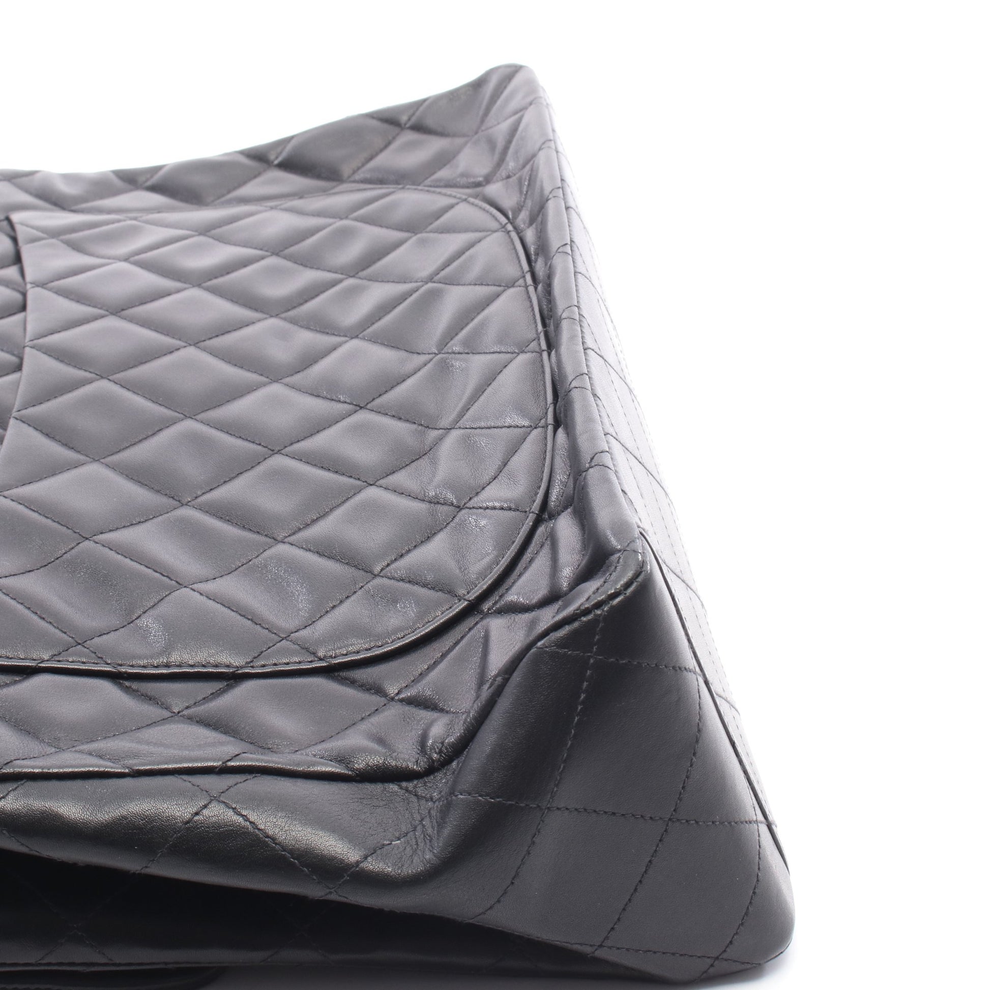 デカマトラッセ34 シングルフラップ Wチェーンショルダーバッグ ラムスキン ブラック ゴールド金具 シャネル バッグ CHANEL