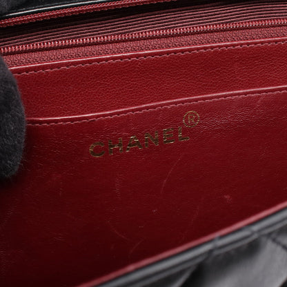 デカマトラッセ34 シングルフラップ Wチェーンショルダーバッグ ラムスキン ブラック ゴールド金具 シャネル バッグ CHANEL