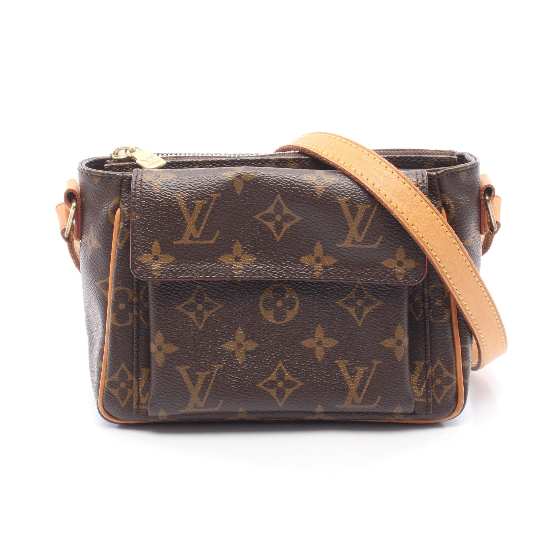 ヴィバシテPM モノグラム ショルダーバッグ PVC レザー ブラウン ルイヴィトン バッグ LOUIS VUITTON
