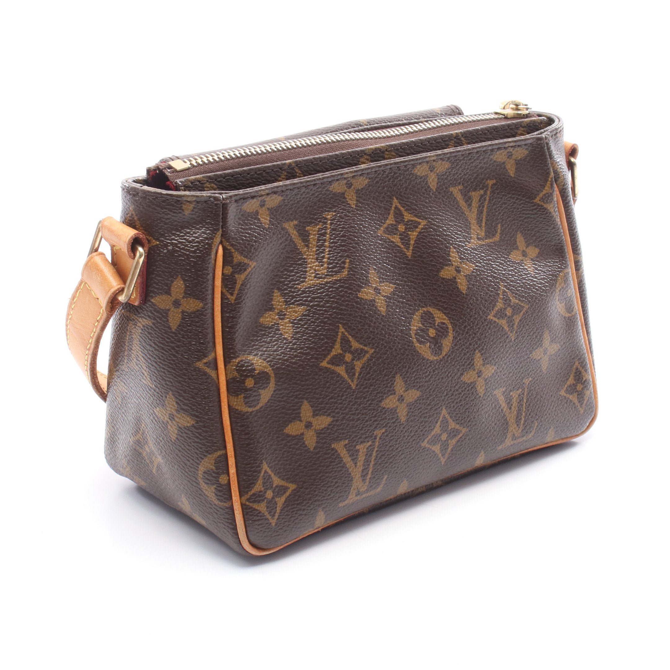 ヴィバシテPM モノグラム ショルダーバッグ PVC レザー ブラウン ルイ