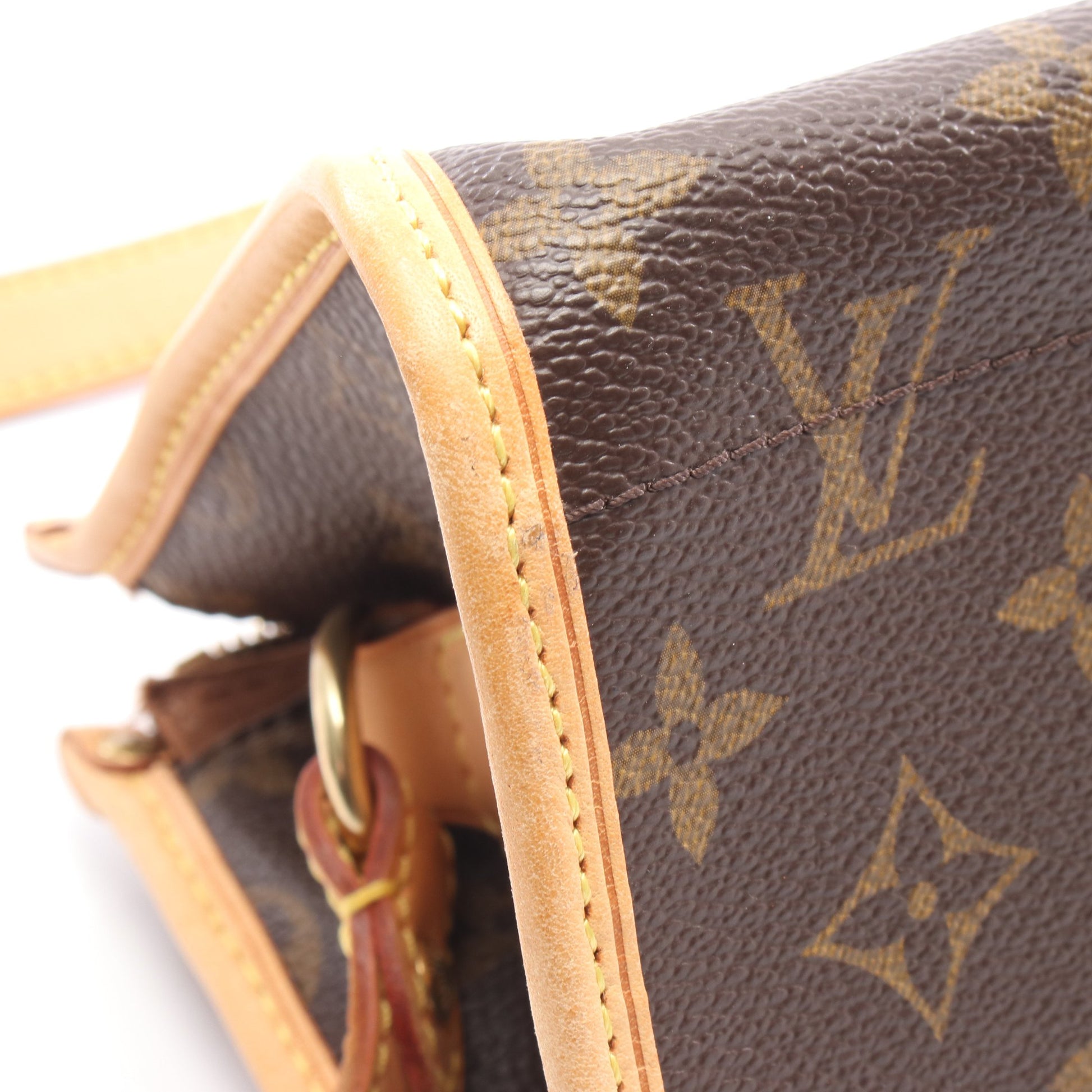 ポパンクール ロン モノグラム ショルダーバッグ PVC レザー ブラウン ルイヴィトン バッグ LOUIS VUITTON